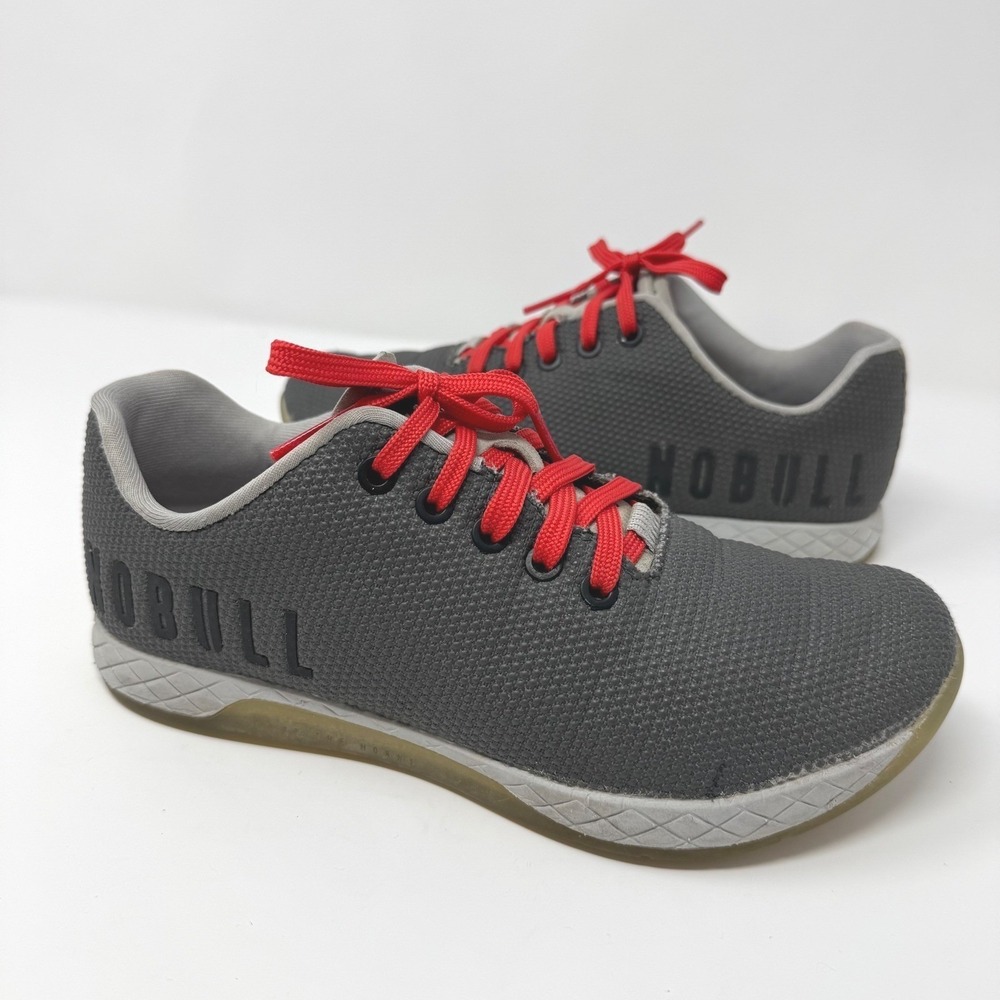 NOBULL SuperFabric Trainer Grey Red Gum Women 8.5 Men 7 Cross Training Shoes